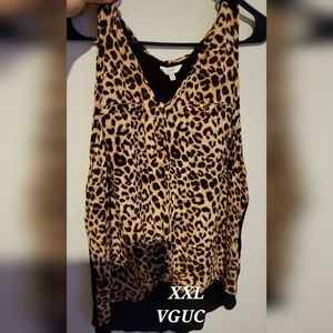 Women's tank style blue leopard print